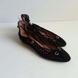 NWOB Halogen | Laser cut leather Ghille flat 7.5